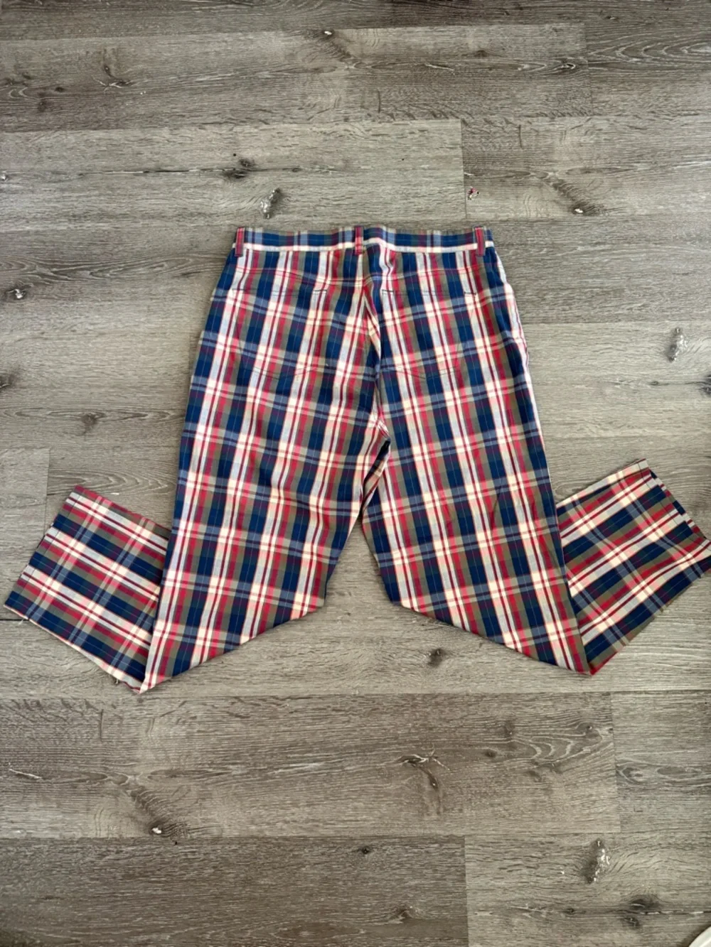 Lauren Ralph Lauren Womens Size 12 Blue Red Plaid Cropped Pants Capris - Picture 3 of 7